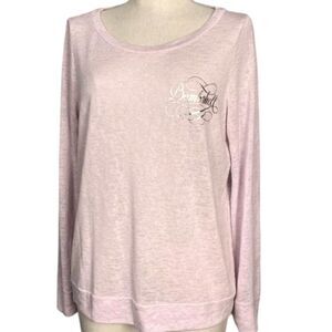 Victoria's Secret Pink‎ Long Sleeve Top Sweater Bombshell Sheer Silver Burnout L